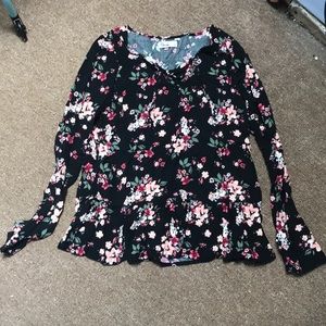 Black floral epic threads top